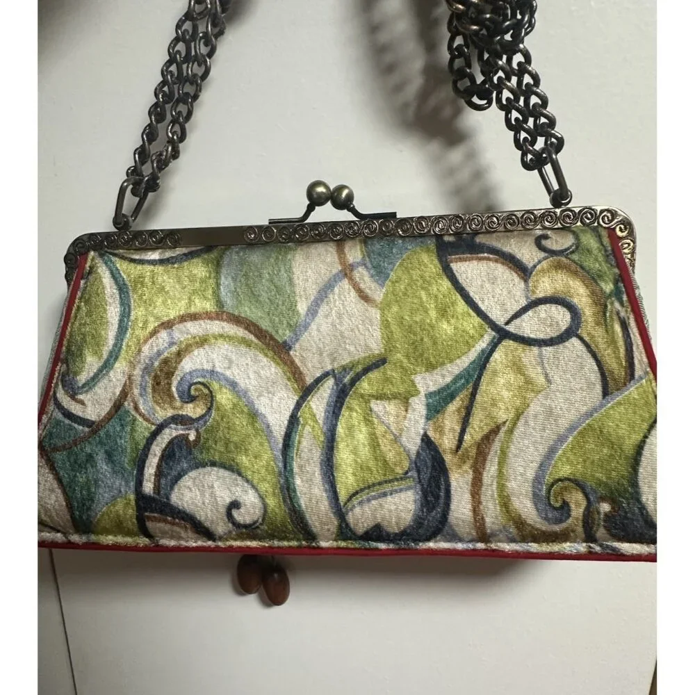 Vintage Mary Frances Beaded‎ Embellished Shoulder Bag Purse Floral Appliqué Art